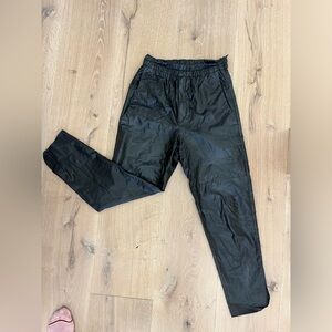 ISABEL MARANT paper bag leather pants in black